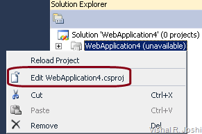 Vishal Joshi's Tangent: Did you know: How to get “Unload Project ...
